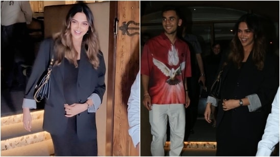 Mom-to-be Deepika Padukone looks gorgeous in black for outing with Lakshya Sen, Ranveer Singh's family