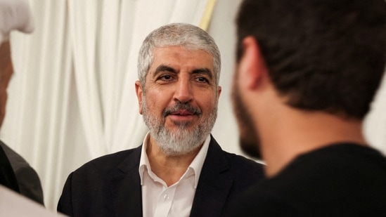 Hamas leader Khaled Meshaal in Doha on August 2.(Reuters)