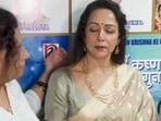 Hema Malini attended an event recently. Hema Malini attended an event recently.