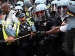 The demonstration, which stayed largely peaceful, came a day after violent clashes between police and protesters led to 56 arrests at a much smaller unsanctioned protest outside the Israeli Consulate. The demonstration, which stayed largely peaceful, came a day after violent clashes between police and protesters led to 56 arrests at a much smaller unsanctioned protest outside the Israeli Consulate.