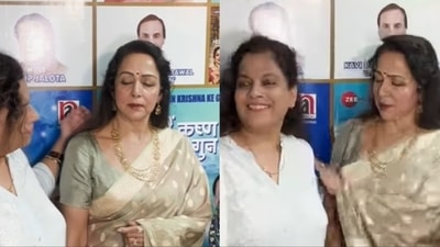 Hema Malini attended an event recently. Hema Malini attended an event recently.
