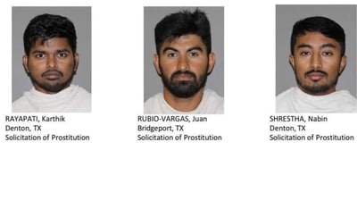 The arrests of Indians come after Denton County Sheriff's Office carried out a prostitution suppression sting operation. The arrests of Indians come after Denton County Sheriff's Office carried out a prostitution suppression sting operation.
