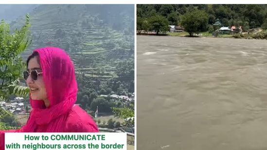 The image shows a group of people from Pakistan communicating with Indians across the borders. (Instagram/@doctorzblog101)