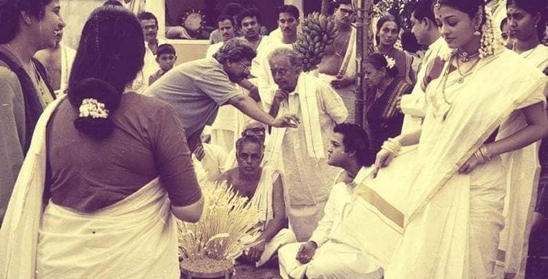 1997 ರಲ್ಲಿ ತೆರೆಕಂಡ 'ಇರುವರ್' ಚಿತ್ರದ ಸೆಟ್​​ನಲ್ಲಿ ಗುರು-ಶಿಷ್ಯೆ
