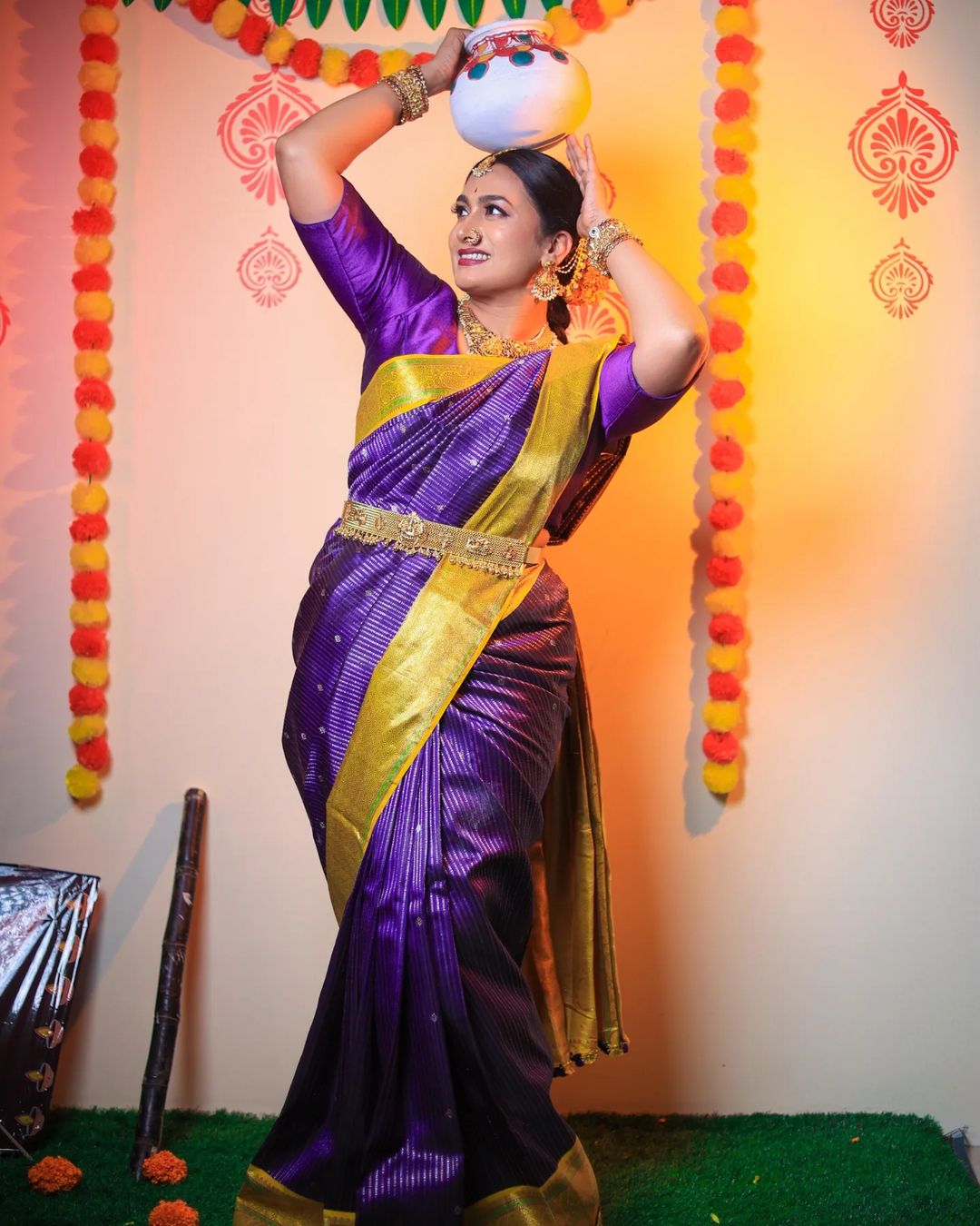 Shwetha Srivatsav Traditional Look: ಸಂಕ್ರಾಂತಿಗೆ ಸಾಂಪ್ರದಾಯಿಕ ಸೀರೆಯಲ್ಲಿ ...