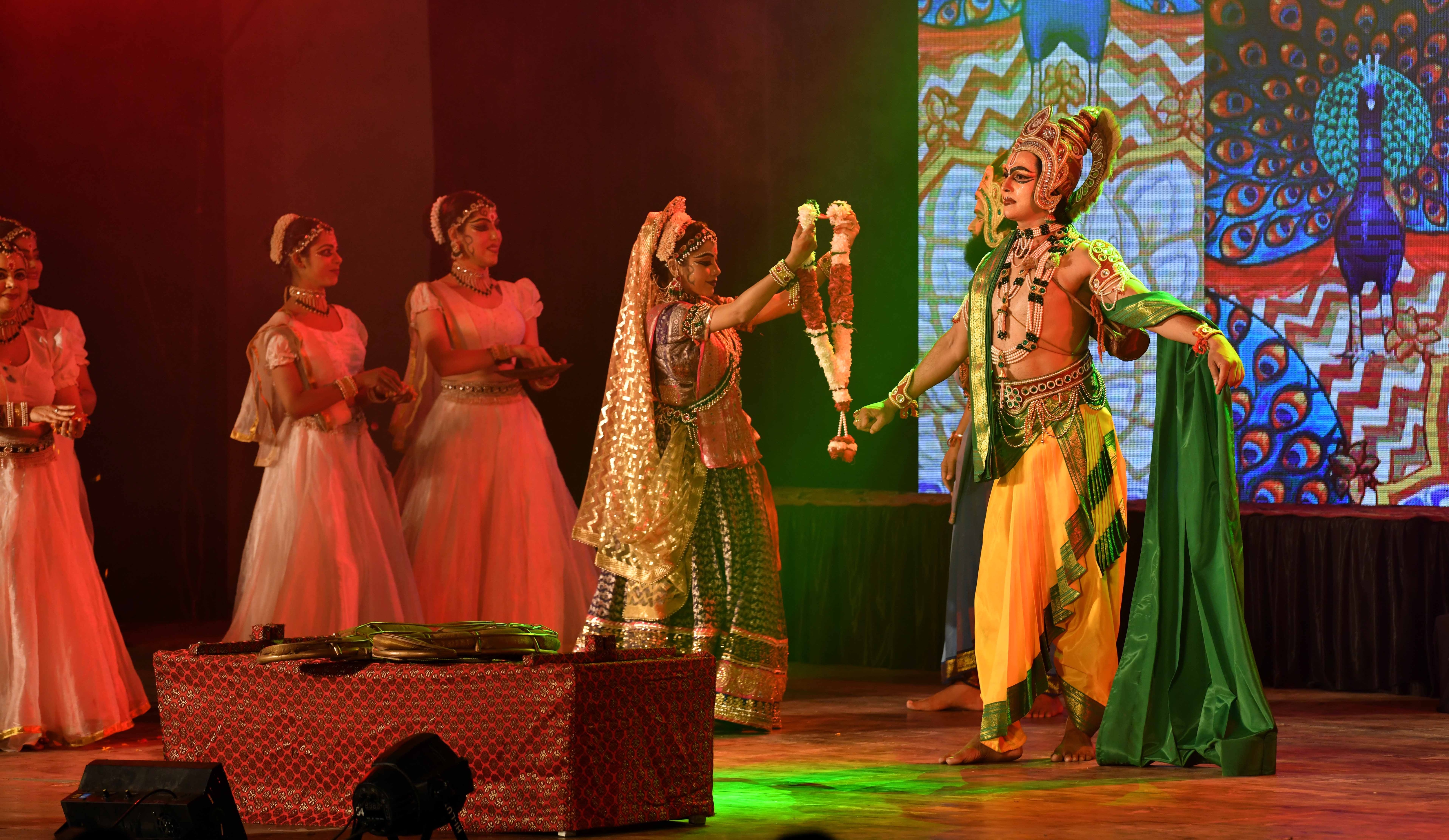 Theatre artistes performing during a play in Ludhiana. (HT photo)