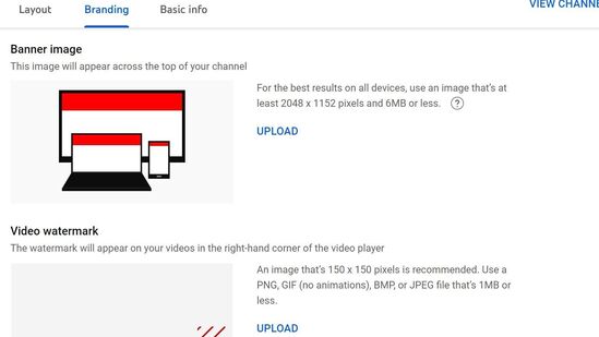 ಇಷ್ಟಕ್ಕೆ ನಿಮ್ಮ ಹೆಸರಿನಲ್ಲಿ ಒಂದು ಚಾನೆಲ್‌ ಸಿದ್ಧವಾಯಿತು. ನೀವಿಗ ನೀವು https://studio.youtube.com ನಲ್ಲಿ ಇರುವಿರಿ. ಈಗ ಈ ಚಾನೆಲ್‌ಗೆ ಒಂದು ಕವರ್‌ ಇಮೇಜ್‌ ಬೇಕು. ಅದನ್ನು ಹಾಕಿ. ಮುಂದೆ ಇದನ್ನು ಬದಲಾಯಿಸಬಹುದು. ಅಲ್ಲಿಯೇ ಕಸ್ಟಮೈಜೇಷನ್‌ ಎಂಬ ಆಯ್ಕೆ ಇರುತ್ತದೆ. ಅದನ್ನು ಕ್ಲಿಕ್‌ ಮಾಡಿ, ಬಳಿಕ ಅಲ್ಲಿಯೇ ಲೇಔಟ್‌, ಬ್ರಾಂಡಿಂಗ್‌, ಬೇಸಿಕ್‌ ಇನ್ಫೋ ಎಂಬ ಆಯ್ಕೆ ಇರುತ್ತದೆ. ಬ್ರಾಂಡಿಂಗ್‌ನಲ್ಲಿ ಕವರ್‌ ಇಮೇಜ್‌ ಬದಲಾಯಿಸಿ. ನಿಮ್ಮ ಚಾನೆಲ್‌ ಲೋಗೊವನ್ನು ಕೆಳಗೆ ಇರುವ ವಾಟರ್‌ ಮಾರ್ಕ್‌ನಲ್ಲಿ ಹಾಕಿರಿ.&nbsp;