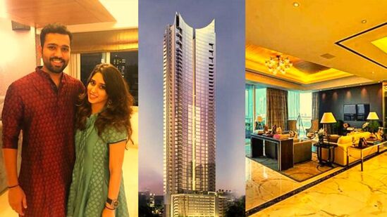 5. ರೋಹಿತ್​ ಶರ್ಮಾ: ಟೀಮ್ ಇಂಡಿಯಾ ನಾಯಕ ರೋಹಿತ್ ಅಹುಜಾ ಟವರ್ಸ್​​ನಲ್ಲಿರುವ 6000 ಚದರ ಅಡಿ ಅಪಾರ್ಟ್​ಮೆಂಟ್​ ಇದಾಗಿದೆ. 2015ರಲ್ಲಿ ರಿತಿಕಾ ಸಜ್ಜೇಶ್ ಅವರನ್ನು ಮದುವೆಯಾದಾಗ ಈ ಅಪಾರ್ಟ್​ಮೆಂಟ್​ ಖರೀದಿಸಿದ್ದರು. ಇದು ಆಟೋಮೇಷನ್ ವ್ಯವಸ್ಥೆ ಹೊಂದಿದೆ. ಅಂದರೆ, ವಾಯ್ಸ್​ ಕಮಾಂಡ್ ಮತ್ತು ಟಚ್​ ಪ್ಯಾನಲ್ ಮೂಲಕ ನಿಯಂತ್ರಿಸಲು ಅನುವು ಮಾಡಿಕೊಡುತ್ತದೆ. ಈ ಅಹುಜಾ ಟವರ್ಸ್ 53 ಅಂತಸ್ತಿನ ಕಟ್ಟಡವಾಗಿದ್ದು, 5 ಸ್ಟಾರ್ ಪ್ರಶಸ್ತಿ ಸೇರಿದಂತೆ ಹಲವು ಪ್ರಶಸ್ತಿಗಳನ್ನು ಗೆದ್ದಿದೆ.