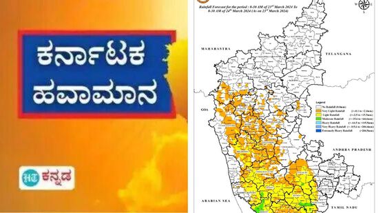 ಕರ್ನಾಟಕ ಹವಾಮಾನ ಮಾರ್ಚ್ 24, ಒಂದೆರಡು ಕಡೆ ಚದುರಿದ ಮಳೆ ನಿರೀಕ್ಷೆ 
