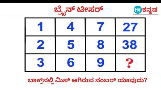 ಈ ಬಾಕ್ಸ್ನಲ್ಲಿ ಮಿಸ್ ಆಗಿರುವ ನಂಬರ್ ಯಾವುದು ಈ ಬಾಕ್ಸ್ನಲ್ಲಿ ಮಿಸ್ ಆಗಿರುವ ನಂಬರ್ ಯಾವುದು
