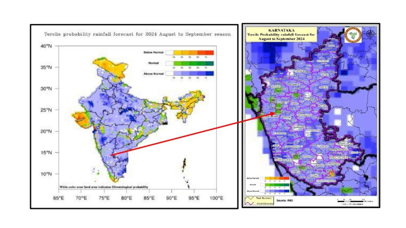 ಆಗಸ್ಟ್‌ ಮತ್ತು ಸೆಪ್ಟೆಂಬರ್ ತಿಂಗಳ ಮಳೆ ನಕ್ಷೆ