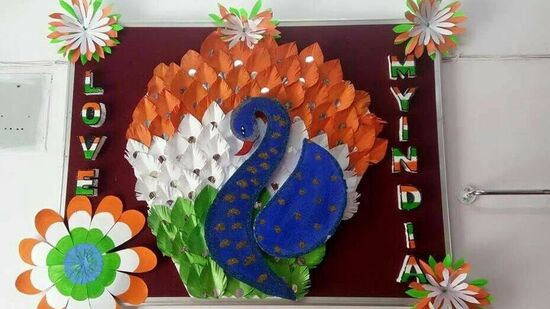 ಕೇಸರಿ, ಬಿಳಿ, ಹಸಿರಿನ ಅಲಂಕಾರ ಕೇಸರಿ, ಬಿಳಿ, ಹಸಿರಿನ ಅಲಂಕಾರ