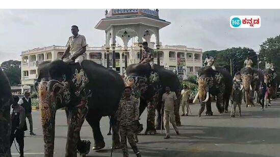 ಚಾಮರಾಜೇಂದ್ರ ವೃತ್ತ, ಕೆ ಆರ್ ವೃತ್ತ, ಸಯ್ಯಾಜಿರಾವ್ ರಸ್ತೆ, ಆಯುರ್ವೇದಿಕ್ ವೃತ್ತ, ಹಳೆ ಆರ್ ಎಂ ಸಿ ವೃತ್ತ, ಹೈವೇ ವೃತ್ತದ ಮಾರ್ಗದಲ್ಲಿ ಸಾಗುವ ಮೂಲಕ ಬನ್ನಿ ಮಂಟಪಕ್ಕೆ ದಸರಾ ಗಜಪಡೆ ತಲುಪಿ, ಅಲ್ಲಿಂದ ವಾಪಸಾಗುತ್ತವೆ.