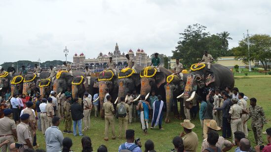 ಪೂಜೆಯ ಬಳಿಕ ಲಾರಿಗಳ ಮೂಲಕ ಸ್ವಸ್ಥಾನದತ್ತ ತೆರಳಿದ ಕ್ಯಾಪ್ಟನ್ ಅಭಿಮನ್ಯು ಟೀಂ