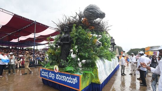 ಮೈಸೂರು ದಸರಾ ಸ್ತಬ್ಧಚಿತ್ರ ಪ್ರದರ್ಶನದಲ್ಲಿ ಮಂಡ್ಯ ಜಿಲ್ಲೆ ಸಾದರಪಡಿಸಿದ ರಂಗನತಿಟ್ಟು ಪಕ್ಷಿಧಾಮ ಹಾಗೂ ಕೃಷ್ಣರಾಜಸಾಗರ ಆಣೆಕಟ್ಟು ಸ್ತಬ್ಧ ಚಿತ್ರಕ್ಕೆ ಪ್ರಥಮ ಸ್ಥಾನ ಪಡೆದಿದೆ.