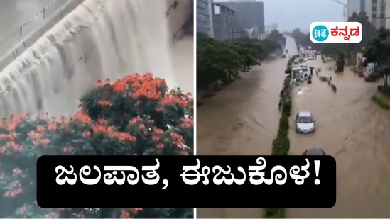 ಬೆಂಗಳೂರು ಮಳೆ: ಮಾನ್ಯತಾ ಟೆಕ್‌ ಪಾರ್ಕ್‌ ಜಲಾವೃತ; ಜಲಪಾತ, ಈಜುಕೊಳ ಎಲ್ಲವೂ ಒಂದೇ, ಸಂಕಷ್ಟಕ್ಕೆ ಸಿಲುಕಿ ಹತಾಶರಾದ ಜನ. ವಿಡಿಯೋದಿಂದ ತೆಗೆದ ಚಿತ್ರ.