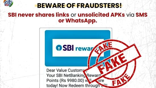 PIB fact check has in a social media post warned users that the fraudsters are using a 'SBI rewards' scam to dupe unsuspecting customers. 