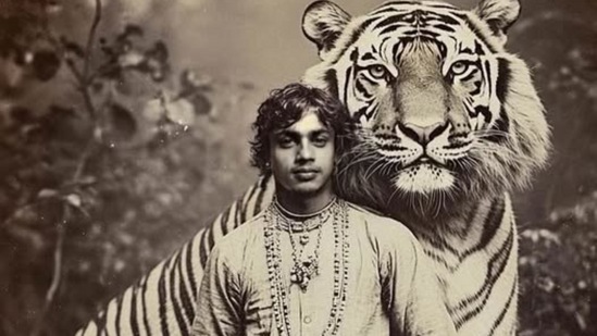 ಒಂದು ಏಐ ಇಮೇಜ್ ಕೂಡ ಶೇರ್ ಮಾಡಿಕೊಂಡಿದ್ದಾರೆ. ಅದರಲ್ಲಿ ಅವರ ಹಿಂದೆ ದೈತ್ಯಾಕಾರದ ಹುಲಿಯೊಂದು ನಿಂತಿದೆ.&nbsp;