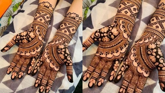 ಪೂರ್ಣ ಕೈ ಮೆಹಂದಿ ವಿನ್ಯಾಸಈ 3D ವಿನ್ಯಾಸವು ಪೂರ್ಣ ಕೈ ಮೆಹಂದಿಯನ್ನು ಅನ್ವಯಿಸಲು ಸಹ ಉತ್ತಮವಾಗಿರುತ್ತದೆ. ಇದರಲ್ಲಿ ಹೂವಿನ ಮಾದರಿಗಳನ್ನು ಬಹಳಷ್ಟು ಬಳಸಲಾಗಿದ್ದು, ಅದು ತುಂಬಾ ಸುಂದರ ಮತ್ತು ರಾಜಮನೆತನದಿಂದ ಕಾಣುತ್ತದೆ. ಅಂತಹ ವಿನ್ಯಾಸಗಳು ರಚಿಸಿದ ನಂತರ ಇನ್ನಷ್ಟು ಸುಂದರವಾಗಿ ಕಾಣುತ್ತವೆ. ಪೂರ್ಣ ಕೈ ಮೆಹಂದಿ ವಿನ್ಯಾಸಈ 3D ವಿನ್ಯಾಸವು ಪೂರ್ಣ ಕೈ ಮೆಹಂದಿಯನ್ನು ಅನ್ವಯಿಸಲು ಸಹ ಉತ್ತಮವಾಗಿರುತ್ತದೆ. ಇದರಲ್ಲಿ ಹೂವಿನ ಮಾದರಿಗಳನ್ನು ಬಹಳಷ್ಟು ಬಳಸಲಾಗಿದ್ದು, ಅದು ತುಂಬಾ ಸುಂದರ ಮತ್ತು ರಾಜಮನೆತನದಿಂದ ಕಾಣುತ್ತದೆ. ಅಂತಹ ವಿನ್ಯಾಸಗಳು ರಚಿಸಿದ ನಂತರ ಇನ್ನಷ್ಟು ಸುಂದರವಾಗಿ ಕಾಣುತ್ತವೆ. 
