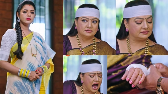 Amruthadhaare Serial Today Episode: ಜೀ ಕನ್ನಡ ವಾಹಿನಿಯು ಅಮೃತಧಾರೆ ಧಾರಾವಾಹಿಯ ಇಂದಿನ ಸಂಚಿಕೆಯ ಪ್ರೊಮೊ ಹಂಚಿಕೊಂಡಿದೆ. ಈ ಪ್ರೊಮೊದಲ್ಲಿ ಶಕುಂತಲಾದೇವಿಯ ಗಾಯಗಳ ಕುರಿತು ಭೂಮಿಕಾ ಅನುಮಾನದಿಂದ ಪ್ರಶ್ನಿಸುತ್ತಾರೆ. ಭಾಗ್ಯಮ್ಮಳನ್ನು ಸಾಯಿಸಲು ಯತ್ನಿಸಿದ್ದು ಶಕುಂತಲಾದೇವಿ ಆಗಿರಬಹುದೇ ಎಂಬ ಅನುಮಾನ ಭೂಮಿಕಾಳಿಗೆ ಮೂಡಿದೆ. ಅಮೃತಧಾರೆ ಧಾರಾವಾಹಿಯಲ್ಲಿ ಮನೆಗೆ ಯಾರೋ ಅಪರಿಚಿತರು ನುಗ್ಗಿದ್ದಾರೆ ಎಂಬ ಅನುಮಾನ ಗೌತಮ್‌ಗೆ ಇತ್ತು. ಆದರೆ, ಇದು ಮನೆಯವರ ಕೃತ್ಯ ಎಂಬ ಅನುಮಾನ ಈಗ ಎಲ್ಲರಲ್ಲಿಯೂ ಮೂಡುತ್ತಿದೆ. ಇದೇ ಸಮಯದಲ್ಲಿ ಶಕುಂತಲಾದೇವಿಯ ಕೈ ಮತ್ತು ತಲೆಯ ಗಾಯದ ಕುರಿತು ಭೂಮಿಕಾಳಿಗೆ ಅನುಮಾನ ಮೂಡಿದೆ.&nbsp;