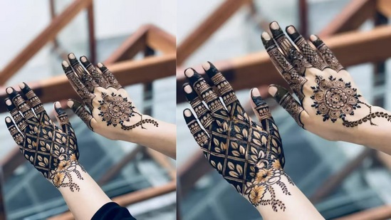 ಹಿಂಭಾಗದ ಕೈ ವಿನ್ಯಾಸಇತ್ತೀಚಿನ ದಿನಗಳಲ್ಲಿ ಎರಡೂ ಕೈಗಳಿಗೆ ಒಂದೇ ರೀತಿಯ ಮೆಹಂದಿ ಹಚ್ಚಿಕೊಳ್ಳುವ ಪ್ರವೃತ್ತಿ ಇದೆ. ನೀವು ಎರಡು ವಿಭಿನ್ನ ವಿನ್ಯಾಸಗಳನ್ನು ಆಯ್ಕೆ ಮಾಡಬಹುದು. ಈ ರೀತಿಯ ವಿನ್ಯಾಸದ ಮೆಹಂದಿ ಸಾಕಷ್ಟು ಟ್ರೆಂಡಿಂಗ್ ಆಗಿದೆ.