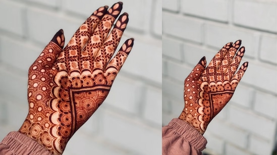 ಸರಳ ಆದರೆ ಗಂಭೀರ ವಿನ್ಯಾಸಈ ಮೆಹಂದಿ ವಿನ್ಯಾಸವು ತುಂಬಾ ಸರಳವಾಗಿದೆ ಆದರೆ ಗಂಭೀರವಾಗಿದೆ. ಇದು ಆಭರಣ ಶೈಲಿಯಂತಹ ನೋಟವನ್ನು ನೀಡುತ್ತಿದೆ. ಮೆಹಂದಿ ಹಚ್ಚಿ ಅದನ್ನು ತೊಳೆದ ನಂತರ ಇದು ತುಂಬಾ ಸುಂದರವಾಗಿ ಕಾಣುತ್ತದೆ.