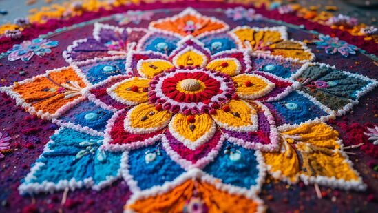 ವರ್ಣರಂಜಿತ ರಂಗೋಲಿ: ರಂಗೋಲಿಯ ಅರ್ಥವು ಬಣ್ಣಗಳಿಂದ ತುಂಬಿದೆ. ಈ ಕ್ಲಾಸಿಕ್ ವಿನ್ಯಾಸ ಮತ್ತು ಬಣ್ಣಗಳ ಸಂಯೋಜನೆಯು ನಿಮ್ಮ ಮನೆಯ ಸೌಂದರ್ಯವನ್ನು ಹೆಚ್ಚಿಸುತ್ತದೆ. ವರ್ಣರಂಜಿತ ರಂಗೋಲಿ: ರಂಗೋಲಿಯ ಅರ್ಥವು ಬಣ್ಣಗಳಿಂದ ತುಂಬಿದೆ. ಈ ಕ್ಲಾಸಿಕ್ ವಿನ್ಯಾಸ ಮತ್ತು ಬಣ್ಣಗಳ ಸಂಯೋಜನೆಯು ನಿಮ್ಮ ಮನೆಯ ಸೌಂದರ್ಯವನ್ನು ಹೆಚ್ಚಿಸುತ್ತದೆ.