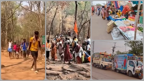 ಶ್ರೀಶೈಲದಲ್ಲಿ ನಡೆಯುವ ಯುಗಾದಿ ಮಹೋತ್ಸವದಲ್ಲಿ ಭಾಗವಹಿಸಲು ಕಾಡಿನ ಮೂಲಕ ಪಾದಯಾತ್ರೆ ಮಾಡುತ್ತಿರುವ ಭಕ್ತರು. ಶ್ರೀಶೈಲದಲ್ಲಿ ನಡೆಯುವ ಯುಗಾದಿ ಮಹೋತ್ಸವದಲ್ಲಿ ಭಾಗವಹಿಸಲು ಕಾಡಿನ ಮೂಲಕ ಪಾದಯಾತ್ರೆ ಮಾಡುತ್ತಿರುವ ಭಕ್ತರು.