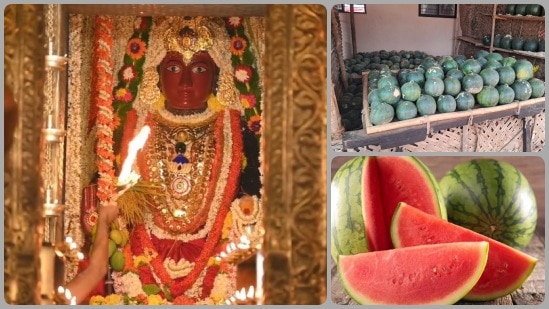 ಪೊಳಲಿ ಶ್ರೀ ರಾಜರಾಜೇಶ್ವರಿ ಜಾತ್ರಾ ಮಹೋತ್ಸವದಲ್ಲಿ ಕಲ್ಲಂಗಡಿ ಹಣ್ಣನ್ನು ಪ್ರಸಾದವಾಗಿ ವಿತರಿಸಲಾಗುತ್ತದೆ. ಪೊಳಲಿ ಶ್ರೀ ರಾಜರಾಜೇಶ್ವರಿ ಜಾತ್ರಾ ಮಹೋತ್ಸವದಲ್ಲಿ ಕಲ್ಲಂಗಡಿ ಹಣ್ಣನ್ನು ಪ್ರಸಾದವಾಗಿ ವಿತರಿಸಲಾಗುತ್ತದೆ.