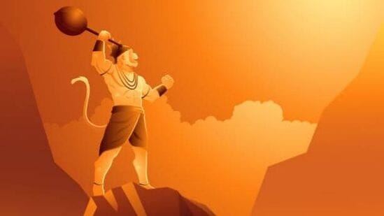 ಕೈಯಲ್ಲಿ ಗದೆಯನ್ನು ಹಿಡಿದುಕೊಂಡು ಧೈರ್ಯಶಾಲಿ ಭಂಗಿಯಲ್ಲಿ ನಿಂತಿರುವ ಚಿತ್ರ-ಮನೆಯ ದಕ್ಷಿಣ ಅಥವಾ ಆಗ್ನೇಯ ದಿಕ್ಕಿನಲ್ಲಿ ವೀರ ಭಂಗಿಯಲ್ಲಿ ನಿಂತು ಕೈಯಲ್ಲಿ ಗದೆಯನ್ನು ಹಿಡಿದಿರುವ ಹನುಮಂತನ ಚಿತ್ರವನ್ನು ಇಡುವುದು ಶುಭವೆಂದು ಪರಿಗಣಿಸಲಾಗಿದೆ. ಹೀಗೆ ಮಾಡುವುದರಿಂದ ಆತ್ಮವಿಶ್ವಾಸ ಹೆಚ್ಚಾಗುತ್ತದೆ ಎಂದು ನಂಬಲಾಗಿದೆ.