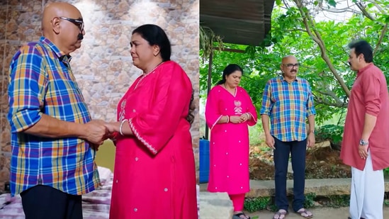 ಗೌತಮ್ ದಿವಾನ್- ಮಗಳಿಗೆ ಹೇಳಲಾಗದು. ಇಷ್ಟು ದಿನ ಕಷ್ಟ ಸುಖ ಒಟ್ಟಿಗೆ ಇದ್ದೇವೆ. ನಾವು ಜತೆಯಾಗಿ ಹೋಗೋಣ ಎಂದು ಸದಾಶಿವ ಮೇಷ್ಟ್ರು ಹೇಳುತ್ತಾರೆ. "ನನ್ನ ಕೊನೆಯ ಆಸೆ ಇದೆ .. ಕೊನೆಯ ಬಾರಿ ಅಪ್ಪಿ, ಗೌತಮ್, ಭೂಮಿಕಾಳನ್ನು ನೋಡಿಕೊಂಡು ಹೋಗೋಣ" ಎಂದು ಮಂದಾಕಿನಿ ಹೇಳುತ್ತಾರೆ. "ಸರಿ, ಅವರಿಗೆ ತಿಂಡಿ ಬೇಕರಿಯಿಂದ ತರೋಣ. ಮನೆಯಲ್ಲಿ ಮಾಡಿದ್ದು ಮನೆಯಲ್ಲಿಯೇ ಇದೆ" ಎಂದು ಸದಾಶಿವ ಹೇಳುತ್ತಾರೆ. ಹೀಗೆ ಇವರು ಕೊನೆಯ ಬಾರಿ ಭೂಮಿಯನ್ನು ನೋಡಲು ಹೋಗುತ್ತಾರೆ. <p>ಗೌತಮ್ ದಿವಾನ್- ಮಗಳಿಗೆ ಹೇಳಲಾಗದು. ಇಷ್ಟು ದಿನ ಕಷ್ಟ ಸುಖ ಒಟ್ಟಿಗೆ ಇದ್ದೇವೆ. ನಾವು ಜತೆಯಾಗಿ ಹೋಗೋಣ ಎಂದು ಸದಾಶಿವ ಮೇಷ್ಟ್ರು ಹೇಳುತ್ತಾರೆ. "ನನ್ನ ಕೊನೆಯ ಆಸೆ ಇದೆ .. ಕೊನೆಯ ಬಾರಿ ಅಪ್ಪಿ, ಗೌತಮ್, ಭೂಮಿಕಾಳನ್ನು ನೋಡಿಕೊಂಡು ಹೋಗೋಣ" ಎಂದು ಮಂದಾಕಿನಿ ಹೇಳುತ್ತಾರೆ. "ಸರಿ, ಅವರಿಗೆ ತಿಂಡಿ ಬೇಕರಿಯಿಂದ ತರೋಣ. ಮನೆಯಲ್ಲಿ ಮಾಡಿದ್ದು ಮನೆಯಲ್ಲಿಯೇ ಇದೆ" ಎಂದು ಸದಾಶಿವ ಹೇಳುತ್ತಾರೆ. ಹೀಗೆ ಇವರು ಕೊನೆಯ ಬಾರಿ ಭೂಮಿಯನ್ನು ನೋಡಲು ಹೋಗುತ್ತಾರೆ.<br> </p>