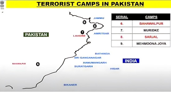 ಪಾಕಿಸ್ತಾನದಲ್ಲಿ ನಾಲ್ಕು ಉಗ್ರ ಶಿಬಿರಗಳನ್ನು ಗುರುತಿಸಲಾಗಿತ್ತು. ಬಹವಾಲ್ಪುರದಲ್ಲಿ, ಮುರಿಡ್ಕೆ, ಸರ್ಜಾಲ್, ಮಹೆಮೂನಾ ಜೋಯಾ ಎಂಬಲ್ಲಿ ಈ ಶಿಬಿರಗಳಿದ್ದವು. ಲಷ್ಕರ್ ಏ ತೊಯ್ಬಾ (ಎಲ್‌ಇಟಿ), ಜೈಷ್ ಏ ಮೊಹಮ್ಮದ್ (ಜೆಇಎಂ) ಹಾಗೂ ಹಿಜ್ಬುಲ್ ಮುಜಾಹಿದ್ದೀನ್ (ಎಚ್‌ಎಂ) ಉಗ್ರ ಸಂಘಟನೆಗಳ ಕೇಂದ್ರ ಕಚೇರಿಗಳೂ ಇಲ್ಲೇ ಇದ್ದು ಅವುಗಳನ್ನು ಗುರಿಯಾಗಿಟ್ಟುಕೊಂಡು ಭಾರತ ದಾಳಿ ನಡೆಸಿತ್ತು ಎಂಬುದನ್ನು ಸರ್ಕಾರ ಖಚಿತಪಡಿಸಿದೆ.
