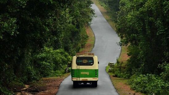 ಶಿವಮೊಗ್ಗದಿಂದ ತೀರ್ಥಹಳ್ಳಿ ಅಲ್ಲಿಂದ ಆಗುಂಬೆ ಮಾರ್ಗವಾಗಿ ಸಂಚರಿಸುವ ಈ ಹಸಿರು ಪಥದ ಪ್ರವಾಸ ಎಂಥವರ ಮೈಮನ ಪುಳಕಿತಗೊಳಿಸುತ್ತದೆ.  ಕಾಡಿನ ಮಧ್ಯೆ ಹೋಗುವ ಖುಷಿಯೇ ಬೇರೆ.
