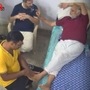 Jailed Delhi minister Satyendar Jain getting a massage inside jail.