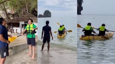 Sachin Tendulkar Learns Kayaking in Thailand