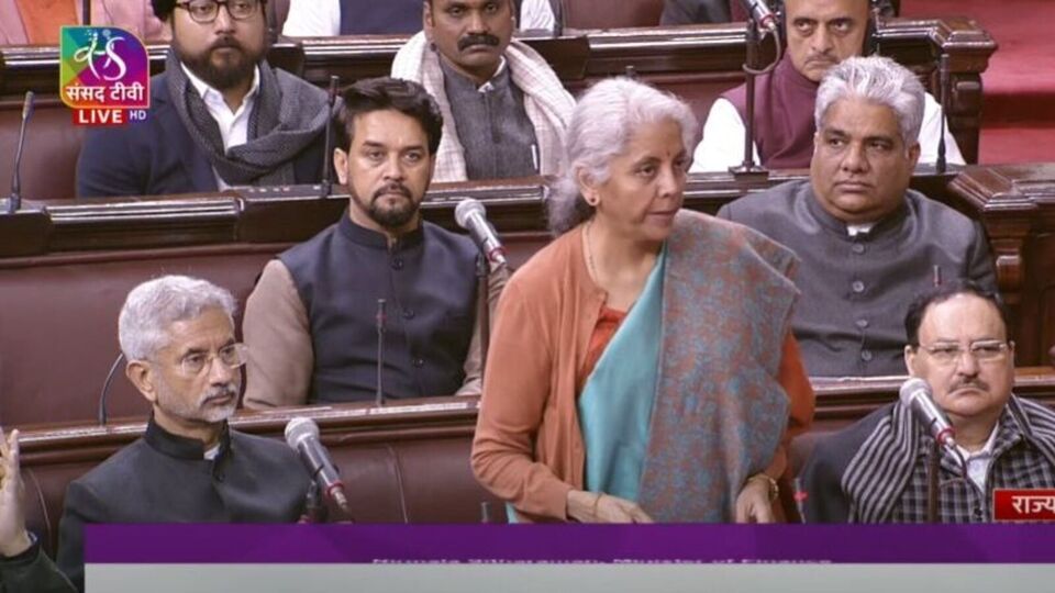 Finance minister nirmala sitharaman presenting economic survey 2023-24 HT