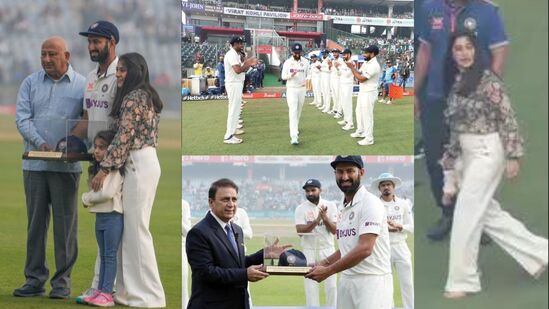 Cheteshwar Pujara 100th test match <p>Cheteshwar Pujara 100th test match</p>