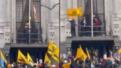 Khalistani supporters pull down Tricolour outside Indian High Commission in UK