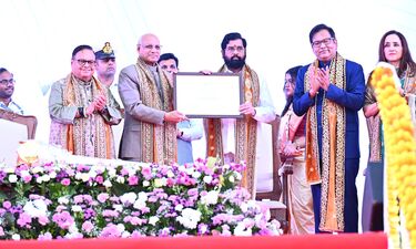 Maharashtra Chief Minister Eknath Shinde conferred an honorary Doctor of Literature degree by D Y Patil university
