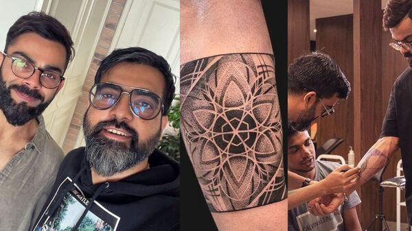 Virat Kohlis love for tattoos resurfaces spotted being inked again