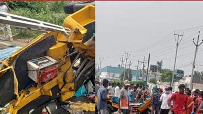 Bus Accident In Kakinada Andhra Pradesh