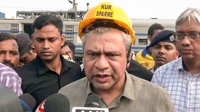Union Minister for Railways Ashwini Vaishnaw speaks to the media after the major three trains accident in Balasore on Saturday. At least 261 passengers lost their lives in the accident. (ANI Photo)