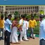 Congress workers purify Vidhan Soudha