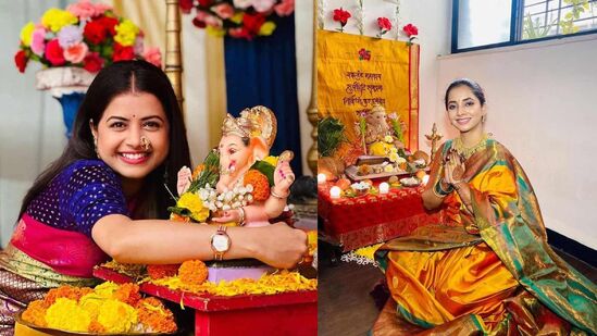सध्या सगळीकडे गणपती बाप्पाच्या आगमनामुळे जल्लोषाचं वातावरण निर्माण झालं आहे. आपल्या लाडक्या कलाकारांच्या घरी देखील बाप्पा विराजमान झाला आहे.