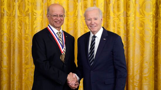 President Joe Biden awards the National Medal of Technology & Innovation to Ashok Gadgil.