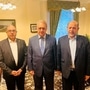 Senior Hamas officials Bassem Naim and Moussa Abu Marzouk, and Russia's Deputy Foreign Minister Mikhail Bogdanov meet for talks on the release of foreign hostages in Moscow (Russia)