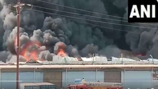 Fire Broke Out in warehouse Uran