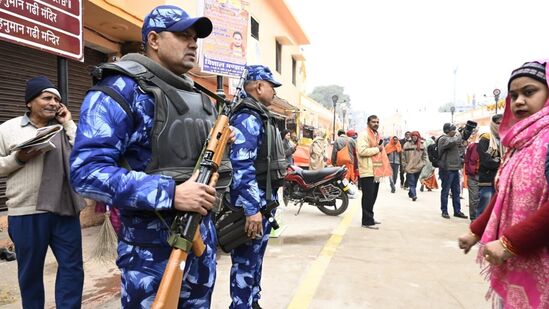 AI-तंत्रज्ञानावर आधारित ड्रोन देखील संपूर्ण अयोध्येत पाळत ठेवत आहेत, तर भुसुरुंग विरोधी ड्रोन देखील जमिनी खालील स्फोटकांसाठी तपासणी करण्यास सक्षम आहेत. AI-तंत्रज्ञानावर आधारित ड्रोन देखील संपूर्ण अयोध्येत पाळत ठेवत आहेत, तर भुसुरुंग विरोधी ड्रोन देखील जमिनी खालील स्फोटकांसाठी तपासणी करण्यास सक्षम आहेत. 