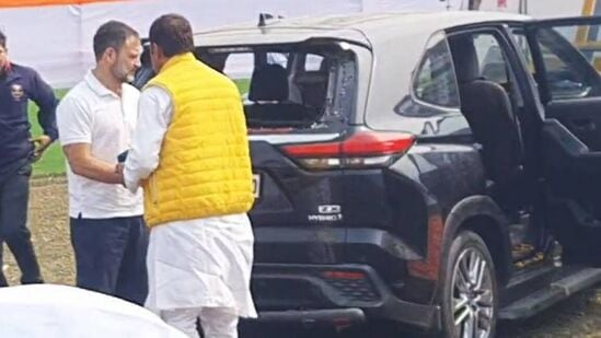Rahul Gandhi Car damaged