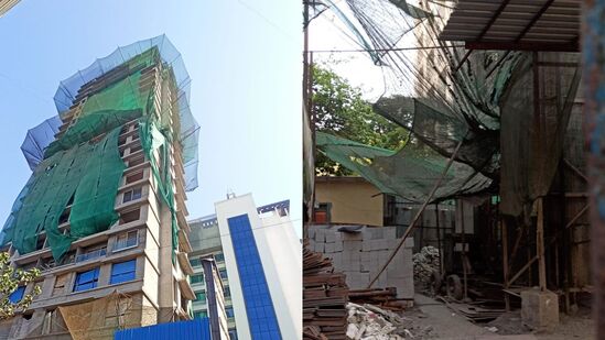 Borivali Building scaffolding collapse Pics